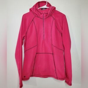 Athleta Embroidered Fleece Quarter Zip Hoodie Size Medium